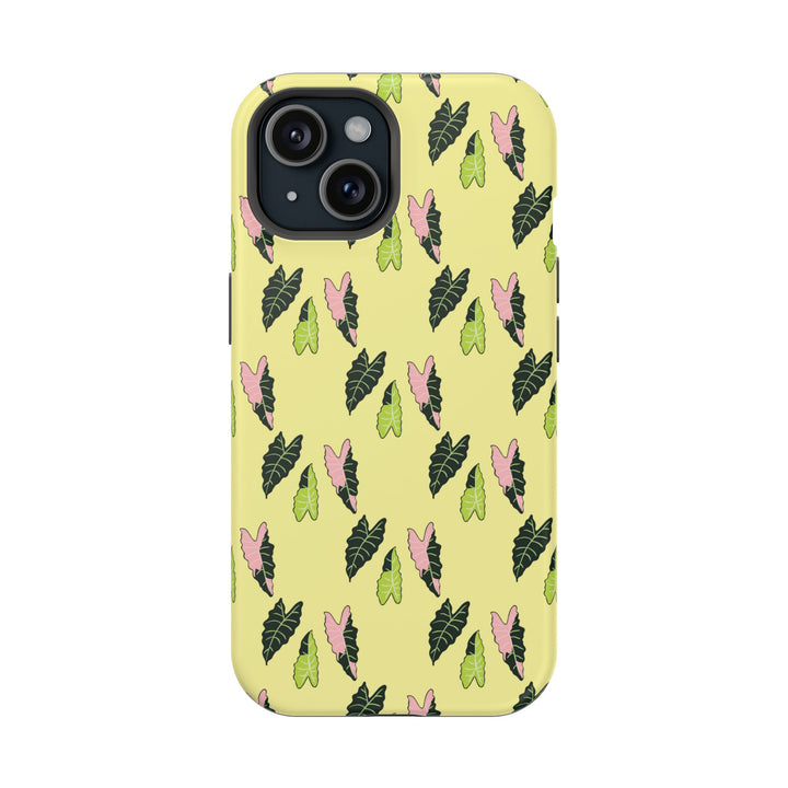 Alocasia Pattern Phone Case – Dual Layer Protective Cover