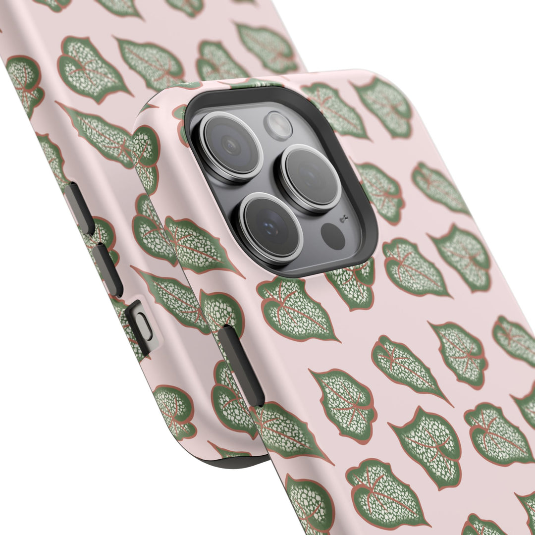 Begonia Pattern Phone Case – Dual Layer Protective Cover