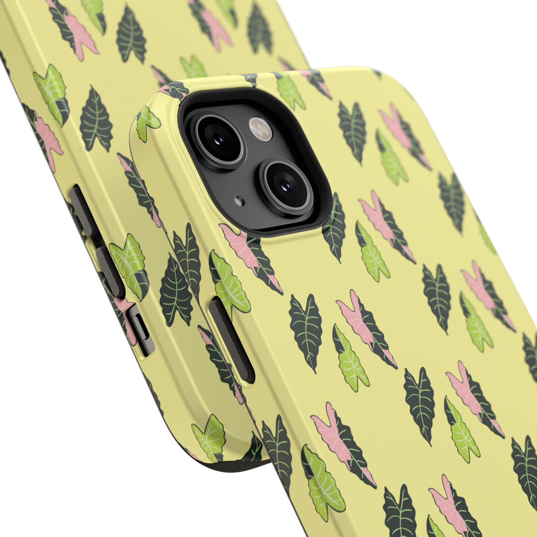 Alocasia Pattern Phone Case – Dual Layer Protective Cover