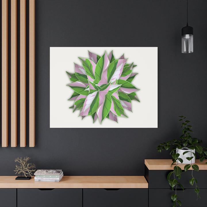 Syngonium Tricolor Canvas Print – Botanical Wall Art - The Potted Pixel