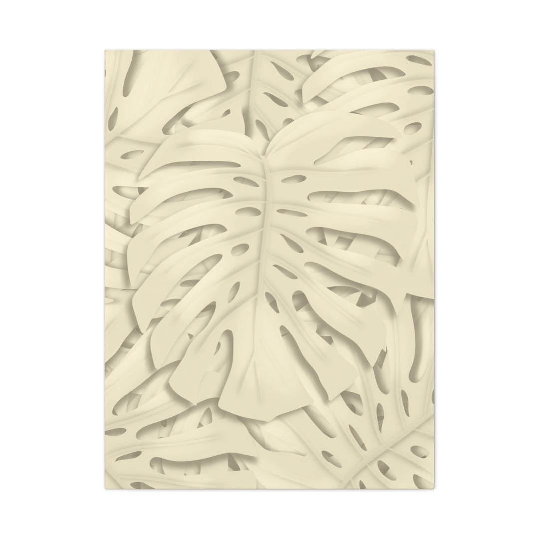 Monstera Canvas Print Durable Cotton Stretched Canvas With Beige Botanical Artwork For Modern Home Decor