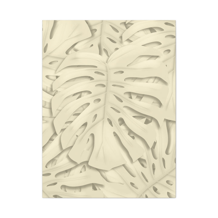 Monstera Canvas Print Durable Cotton Stretched Canvas With Beige Botanical Artwork For Modern Home Decor