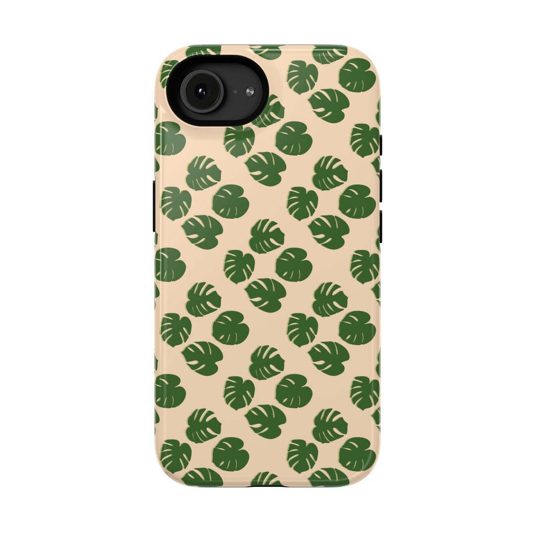 Monstera Pattern Phone Case – Dual Layer Protective Cover