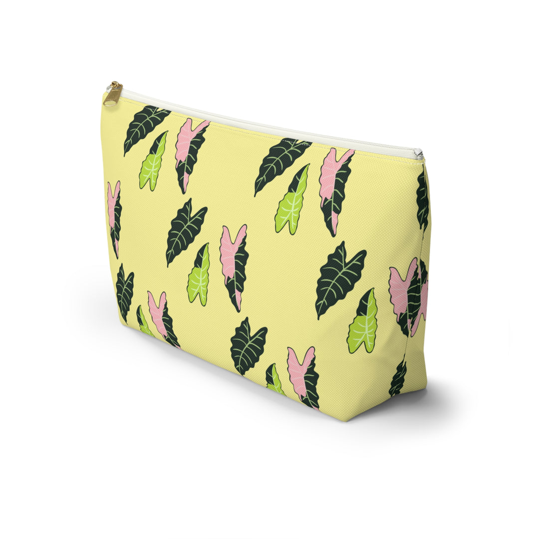 Alocasia Pattern Accessory Pouch Makeup Bag With T Bottom Travel Cosmetic Organizer The Potted Pixel