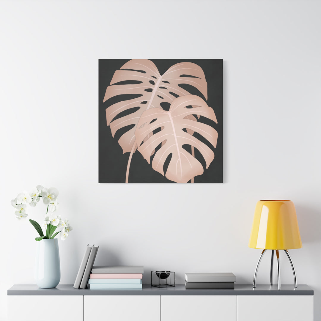 Pink Monstera Canvas Print – Botanical Wall Art