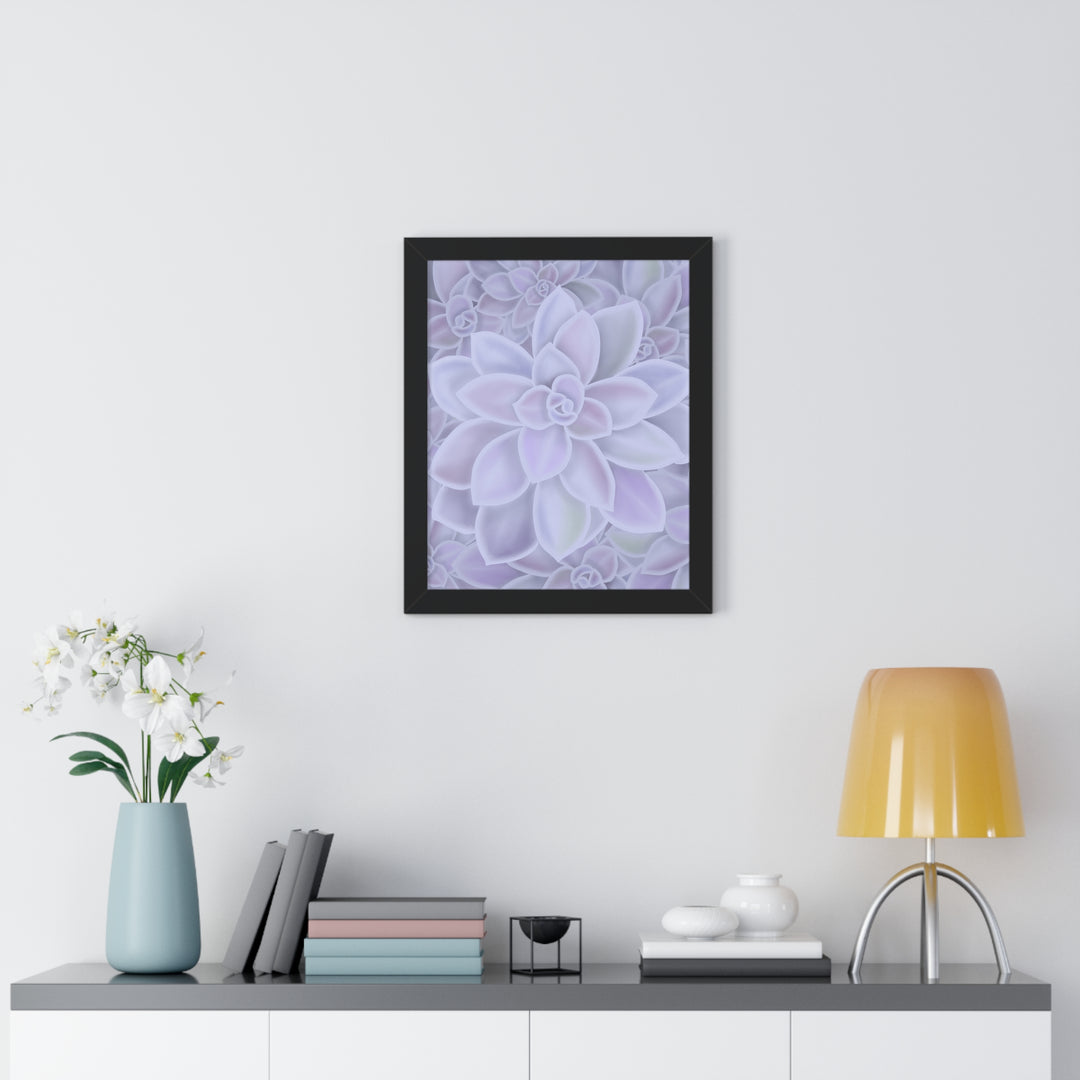 Graptopetalum Murasaki Succulent Framed Print – Botanical Wall Art - The Potted Pixel