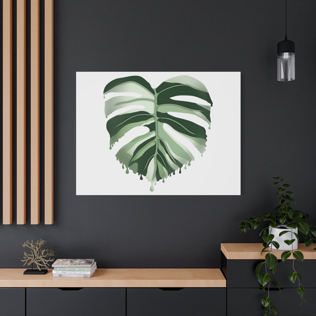 Melting Monstera Albo Canvas Large Indoor Wall Art Print Matte Finish Tropical Home Decor