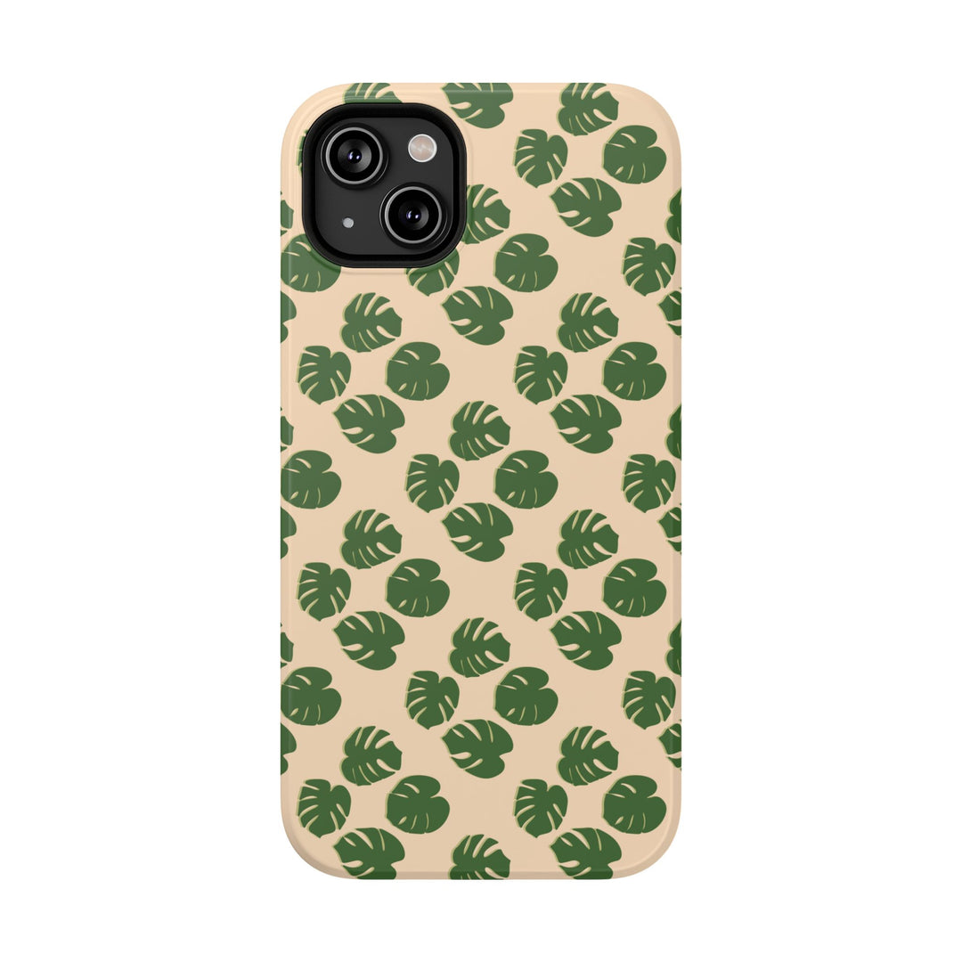 Monstera Pattern Phone Case – Dual Layer Protective Cover