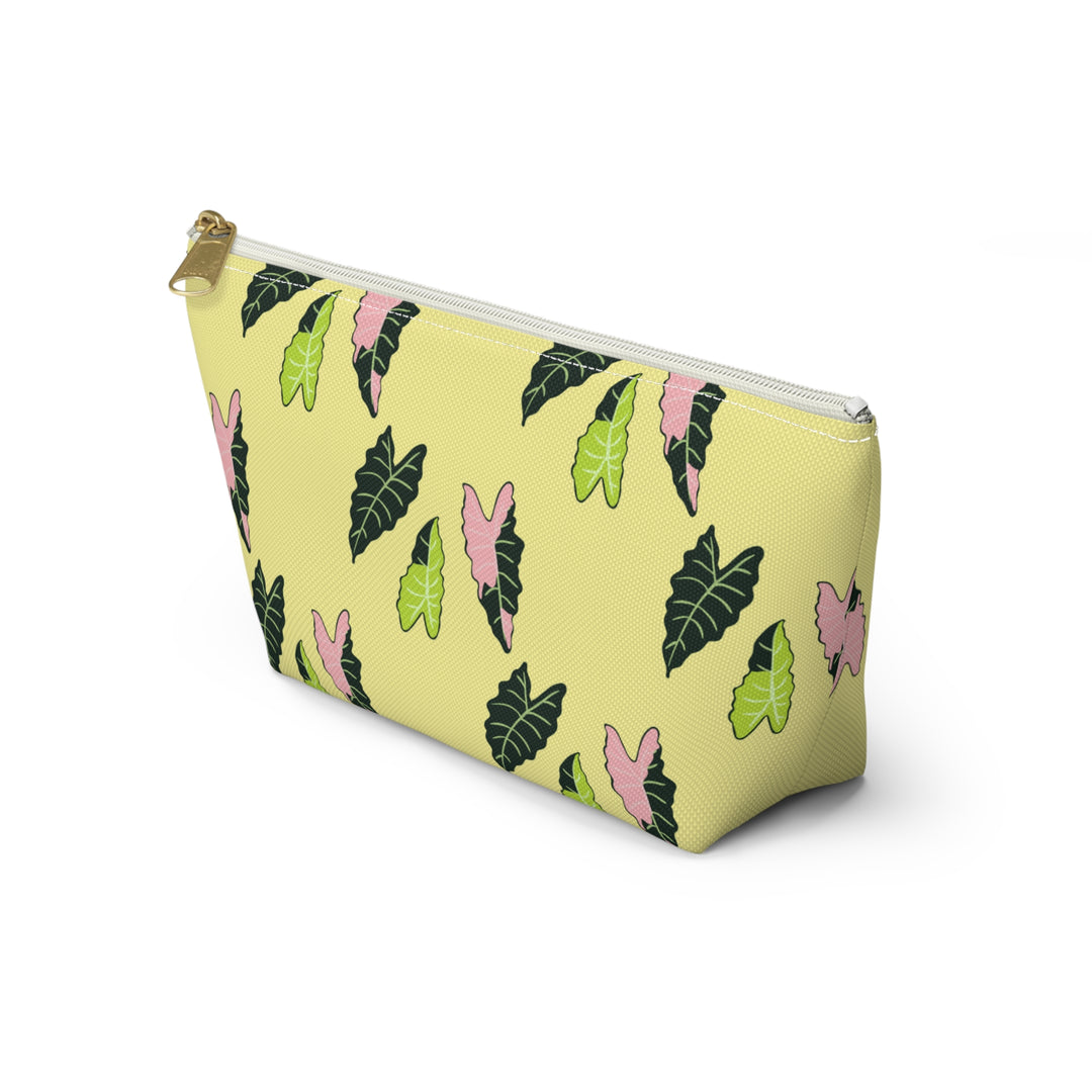 Alocasia Pattern Accessory Pouch Makeup Bag With T Bottom Travel Cosmetic Organizer The Potted Pixel