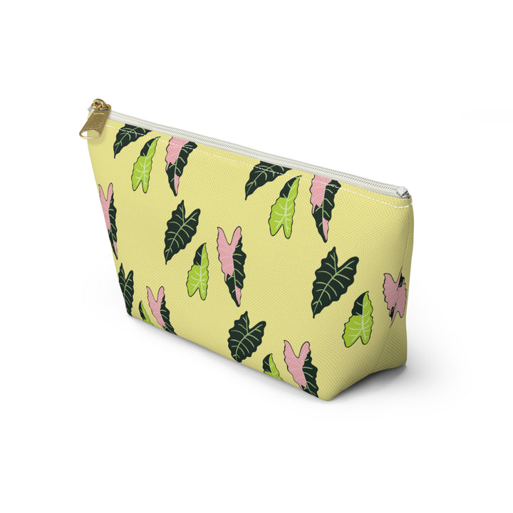 Alocasia Pattern Accessory Pouch Makeup Bag With T Bottom Travel Cosmetic Organizer The Potted Pixel