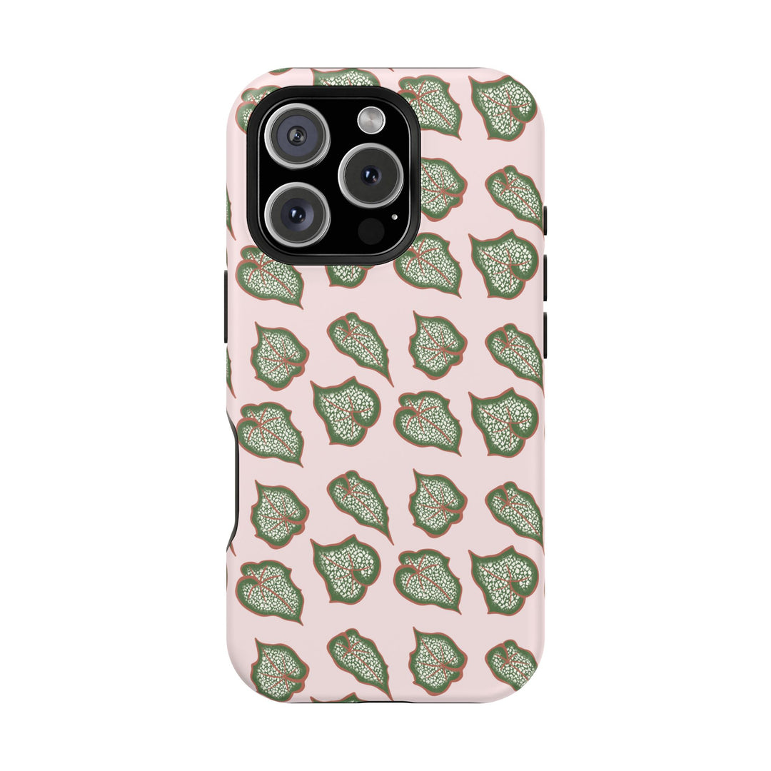 Begonia Pattern Phone Case – Dual Layer Protective Cover