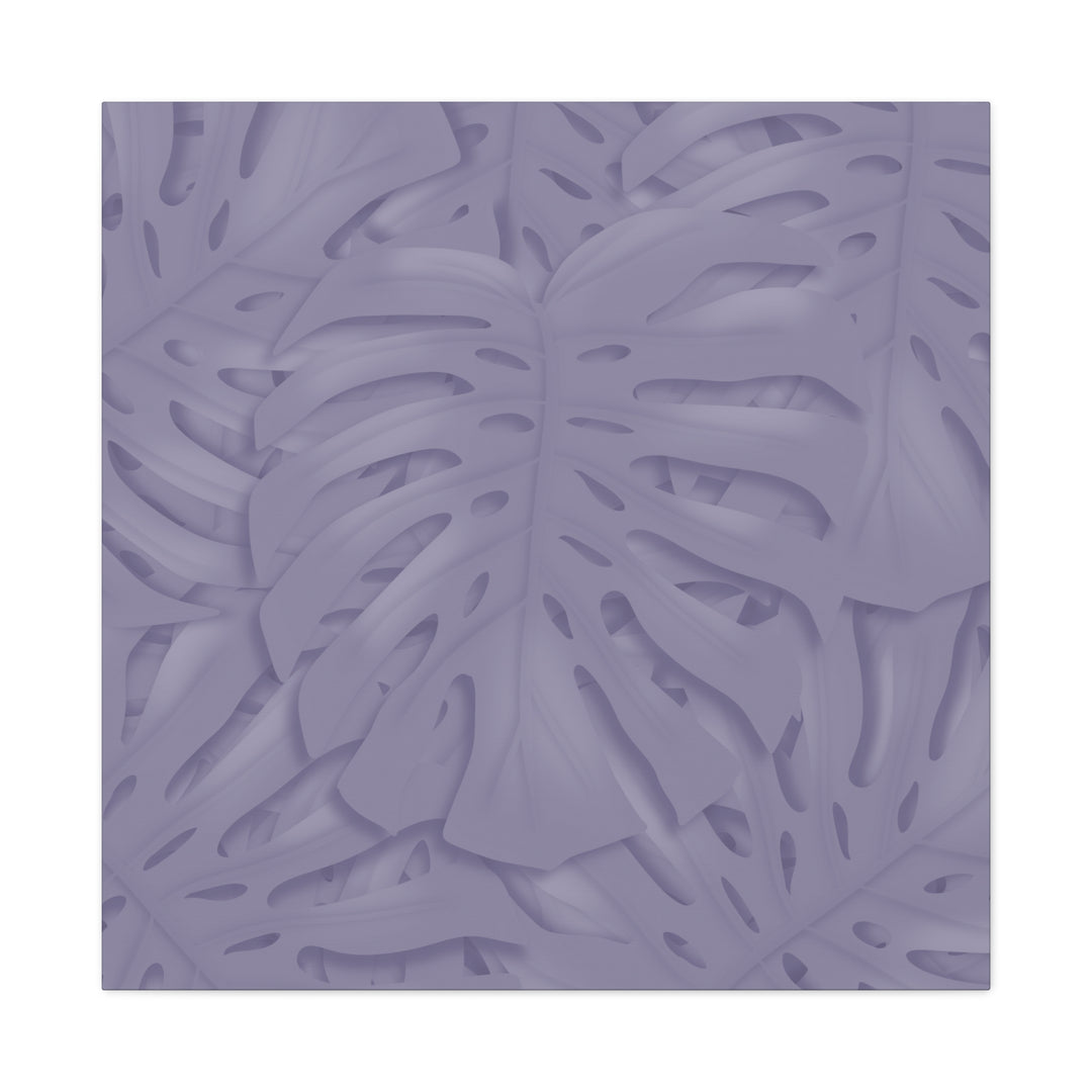 Violet Monstera Canvas Print Stretched Matte Wall Art for Bedroom and Living Room Decor