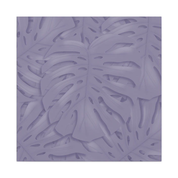Violet Monstera Canvas Print Stretched Matte Wall Art for Bedroom and Living Room Decor