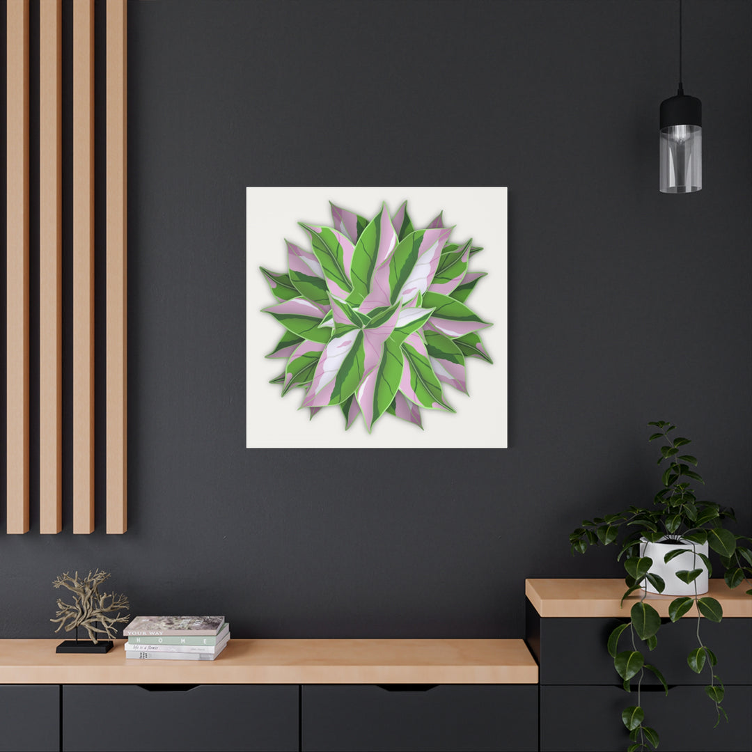Syngonium Tricolor Canvas Print – Botanical Wall Art - The Potted Pixel