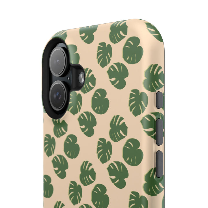 Monstera Pattern Phone Case – Dual Layer Protective Cover