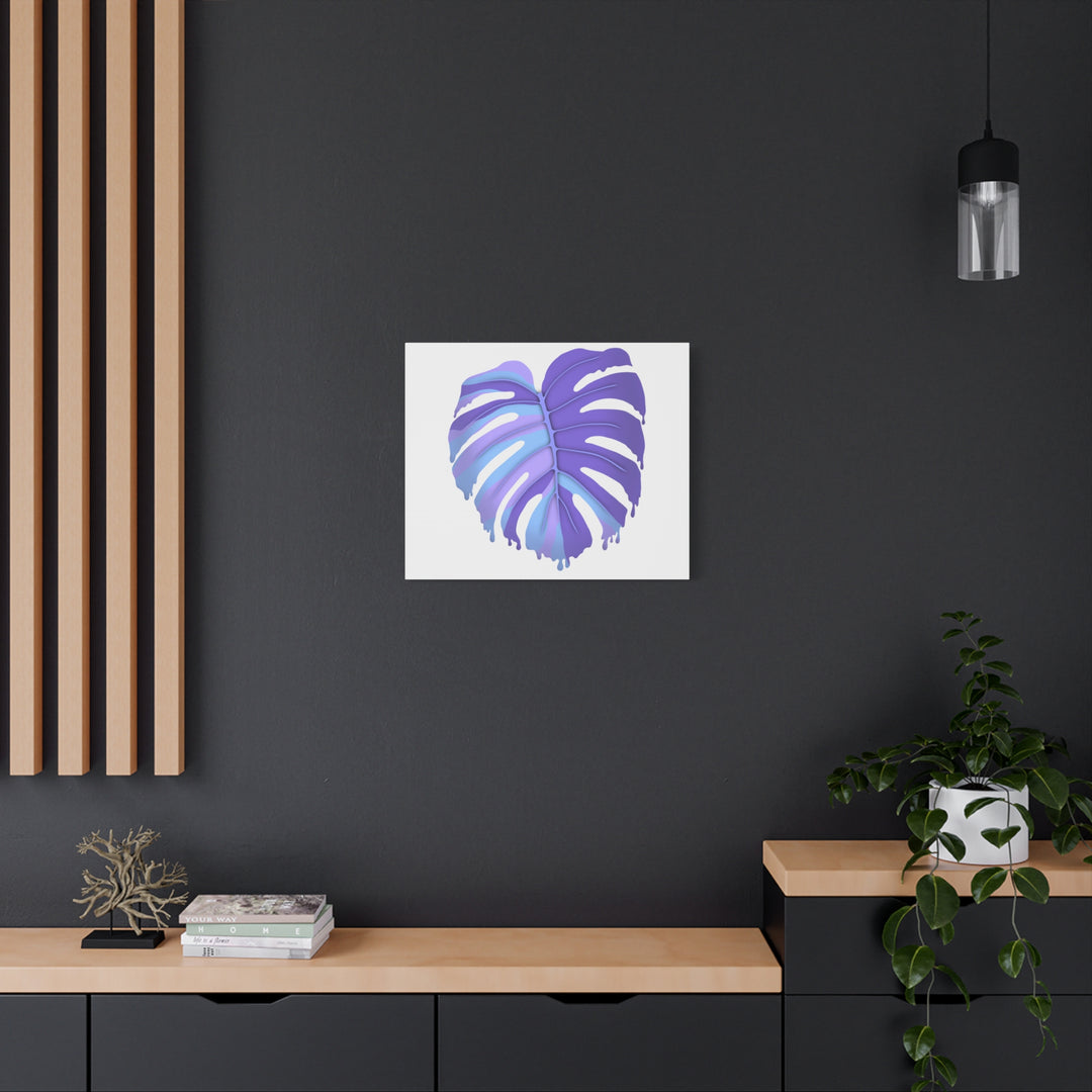 Purple Monstera Canvas Print The Potted Pixel Modern Wall Art For Living Room Decor