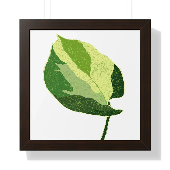 Manjula Pothos Print Framed Wall Art With Heart Shaped Leaves Matte Finish Indoor Plant Decor