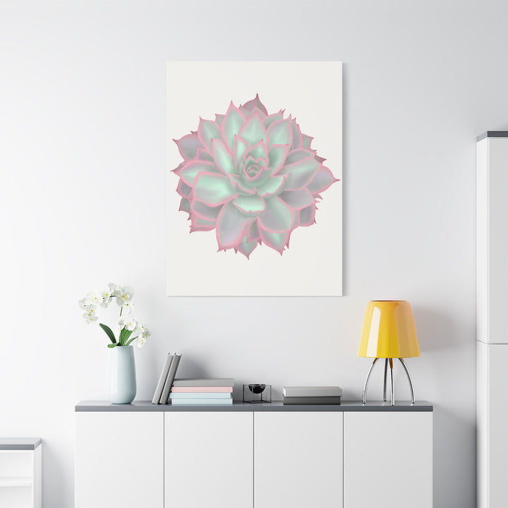 Echeveria Violet Queen Canvas Wall Art Rosette Succulent Print With Matte Finish