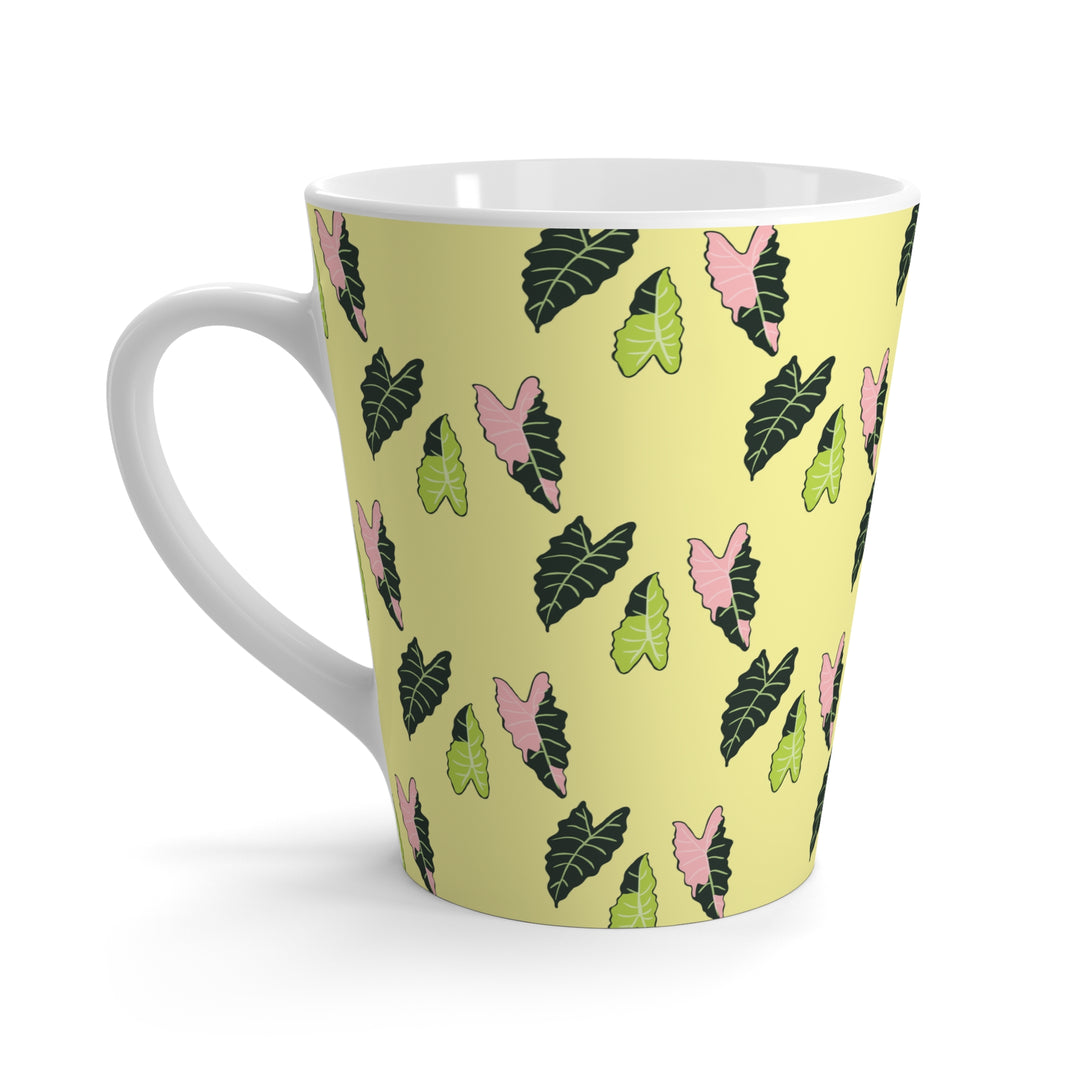Alocasia Pattern Mug 12 Oz Ceramic Coffee Mug Glossy Finish Scratch Resistant The Potted Pixel