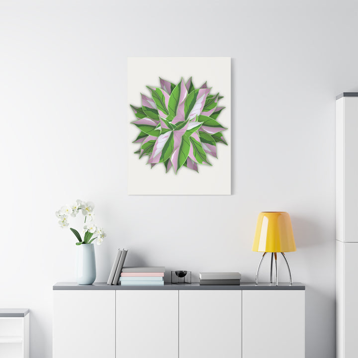 Syngonium Tricolor Canvas Print – Botanical Wall Art - The Potted Pixel