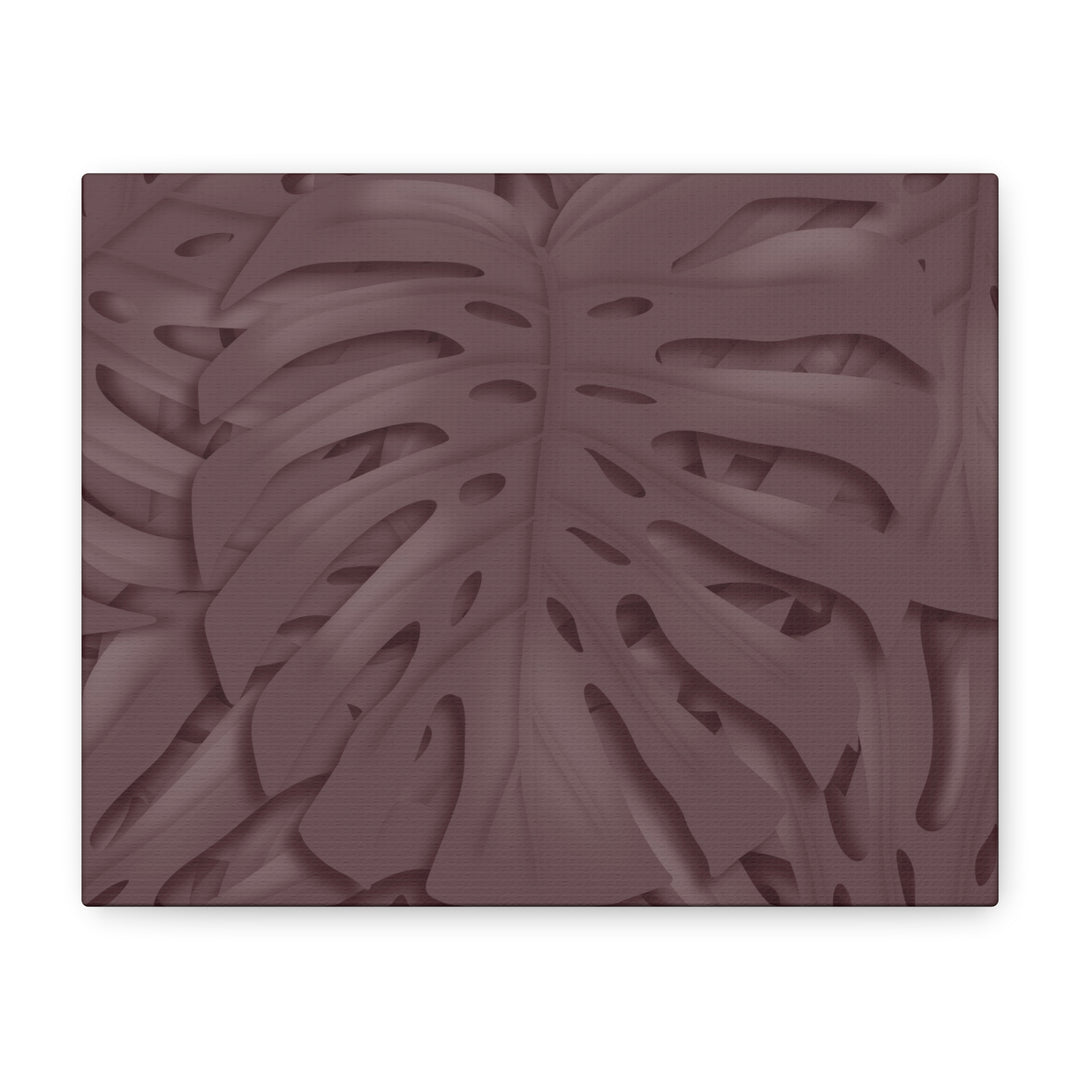 Merlot Monstera Canvas Art Stretched Matte Wall Print Botanical Plant Wall Decor For Living Room Bedroom