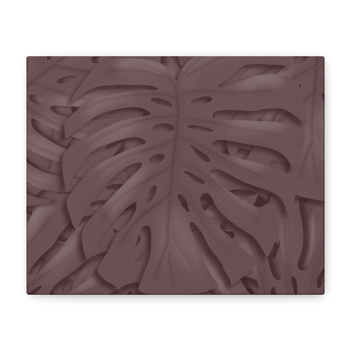 Merlot Monstera Canvas Art Stretched Matte Wall Print Botanical Plant Wall Decor For Living Room Bedroom