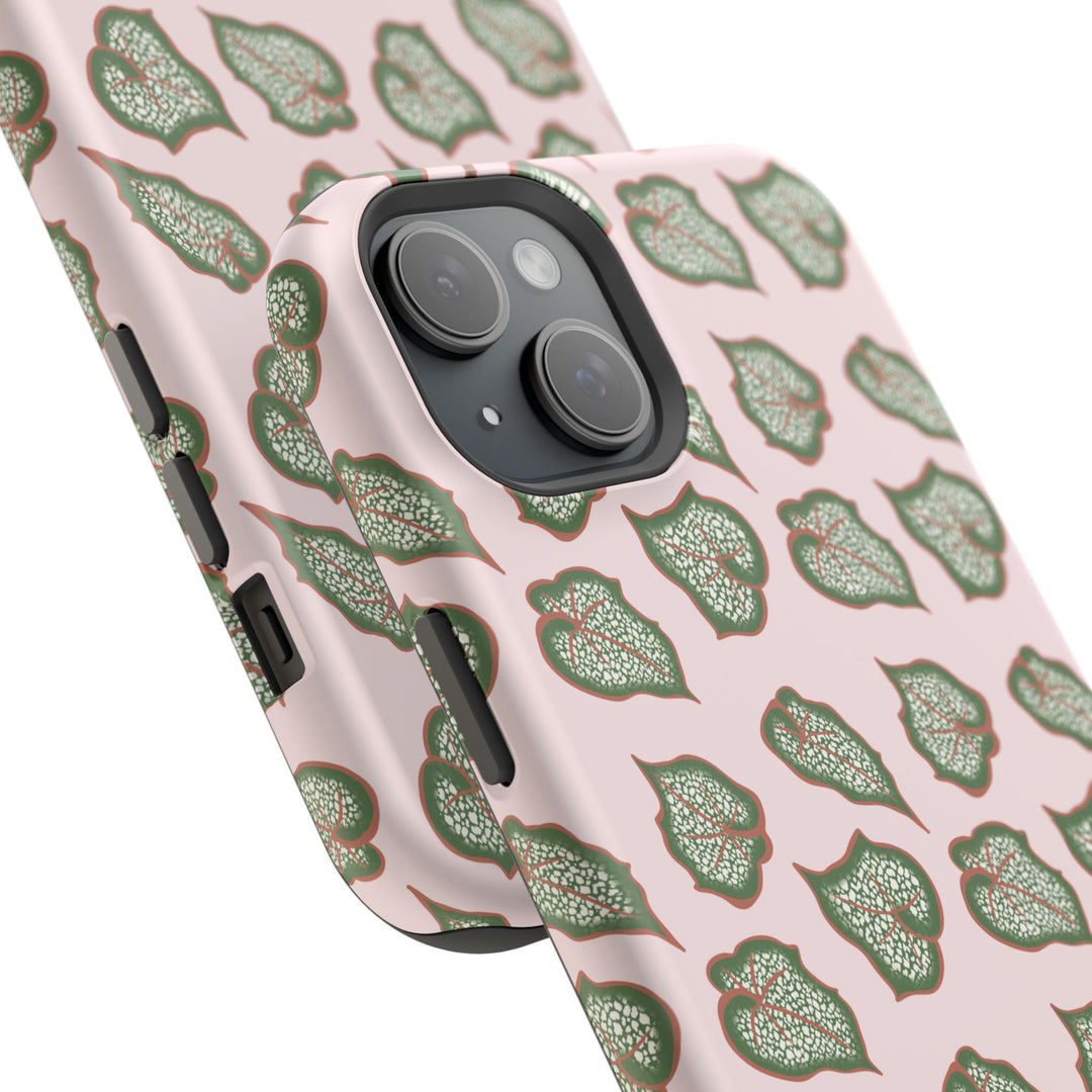 Begonia Pattern Phone Case – Dual Layer Protective Cover