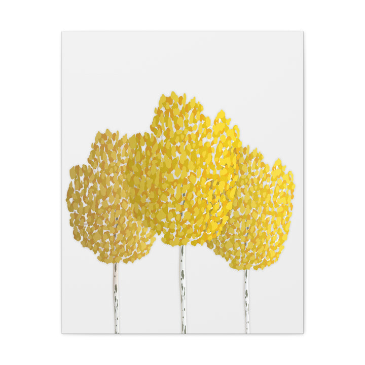 Fall Aspen Canvas Wall Art Print Quaking Aspen Yellow Fall Foliage on Durable Cotton Canvas