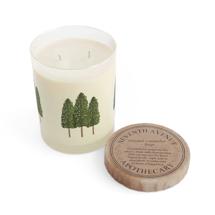 Ponderosa Pine 11oz Scented Candle Three Fragrances White Tea Fig Minted Lavender Sage Ocean Mist Moss