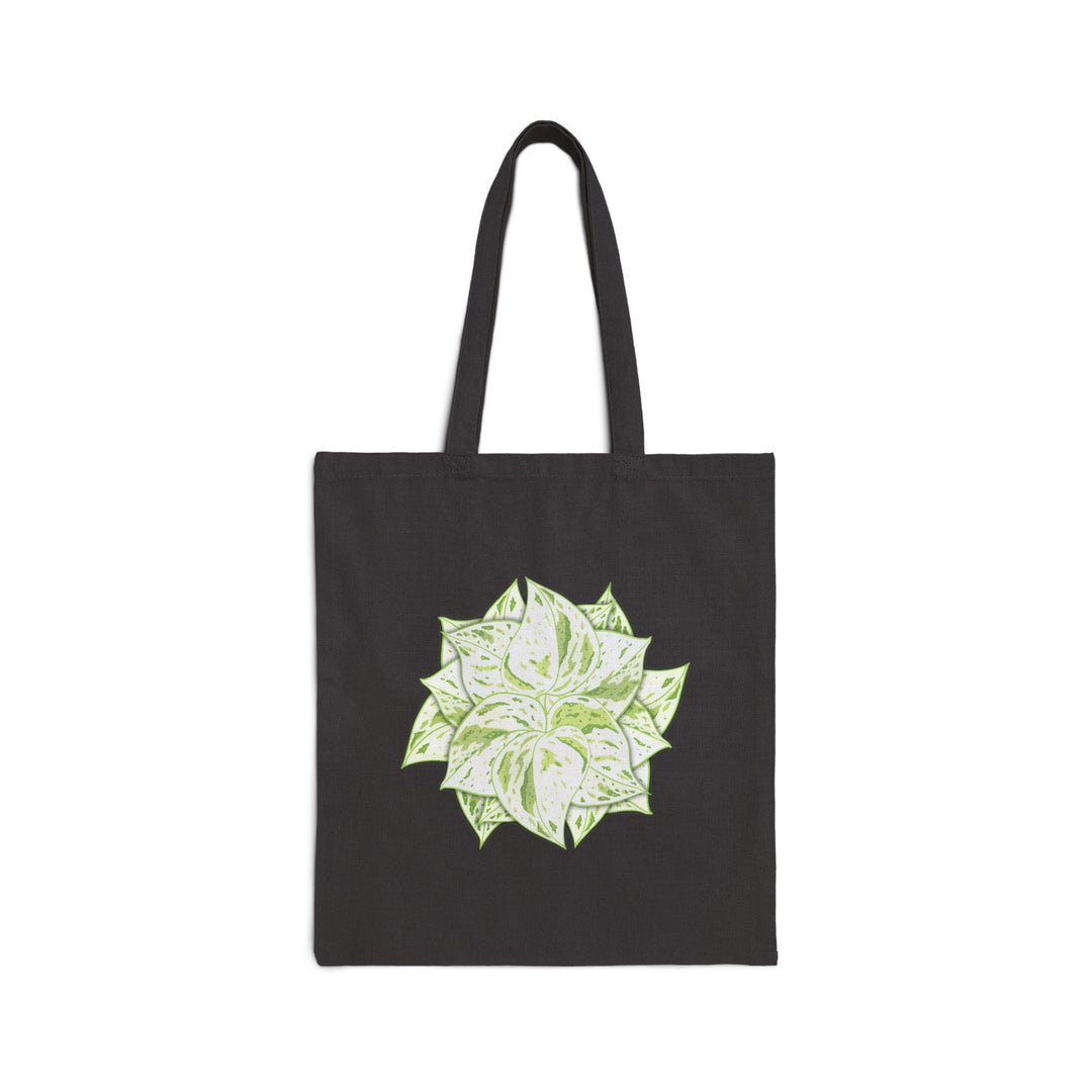 Cotton Tote Bag Snow Queen White Foliage Design Durable Canvas With 20 Inch Handles Ideal Everyday Carry