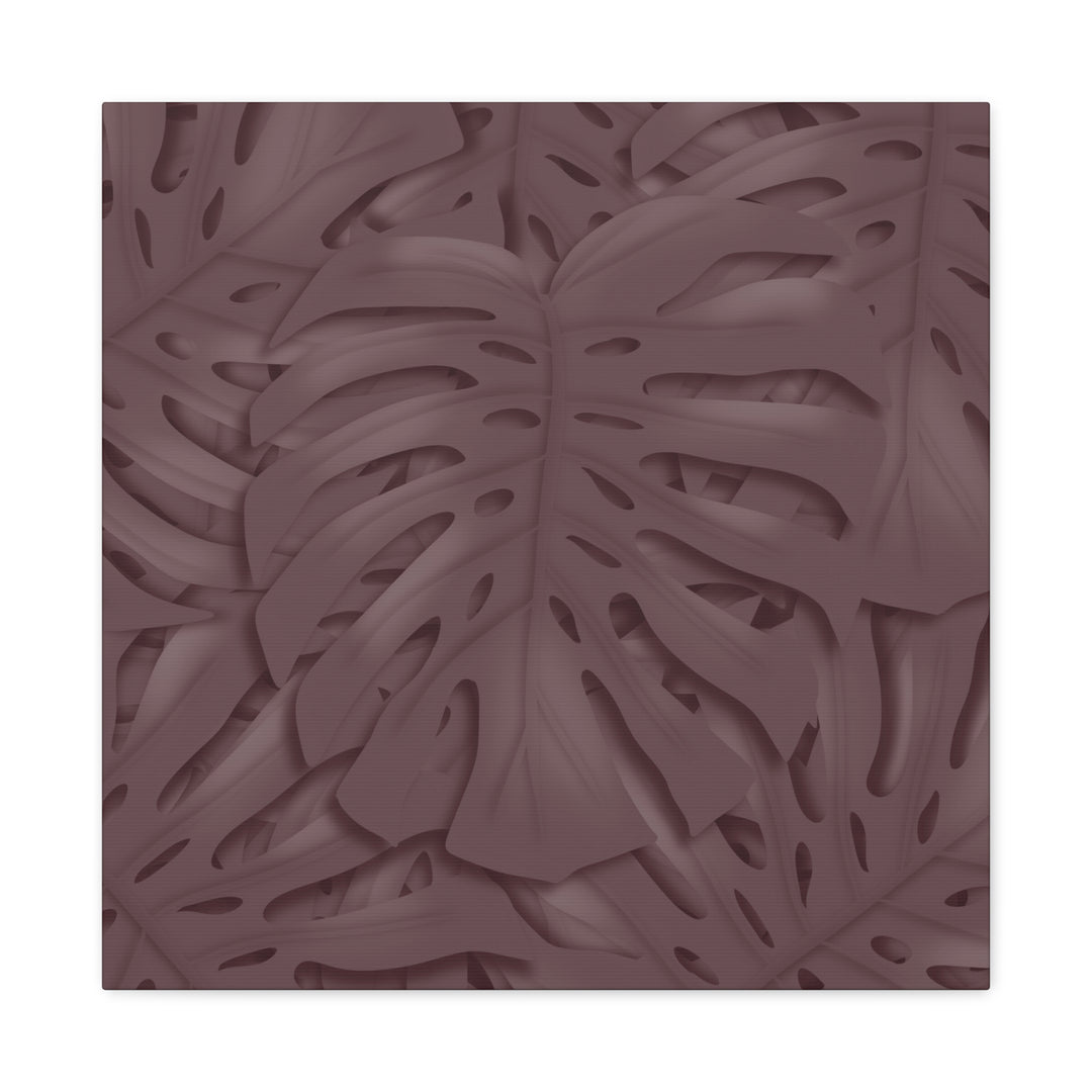 Merlot Monstera Canvas Art Stretched Matte Wall Print Botanical Plant Wall Decor For Living Room Bedroom