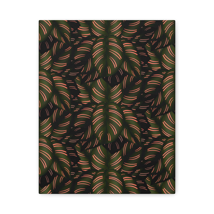 Calathea Pinstripe Canvas Print With Matte Finish Stretched Botanical Wall Art For Living Room Decor