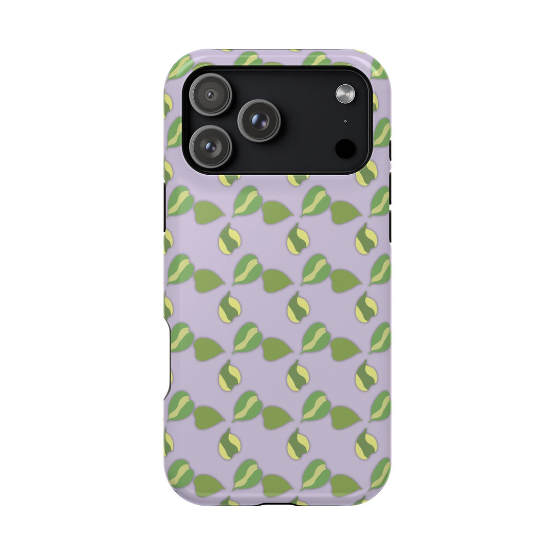 Hoya Kerrii Pattern Impact Resistant Phone Case Green Botanical Protective Cover Full Wrap Print