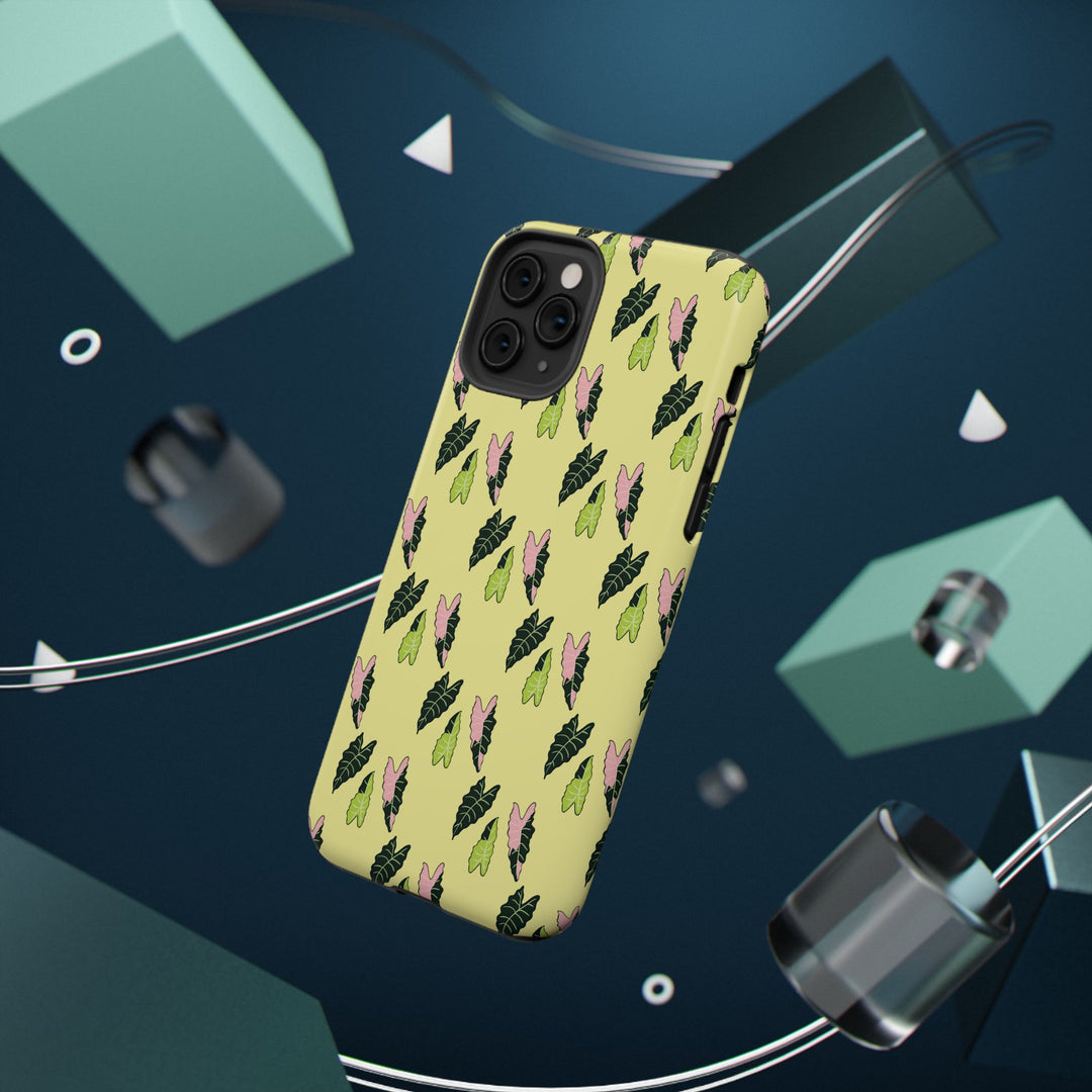 Alocasia Pattern Phone Case – Dual Layer Protective Cover