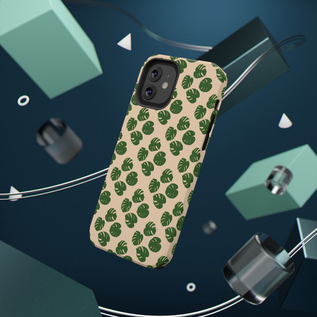 Monstera Pattern Phone Case – Dual Layer Protective Cover
