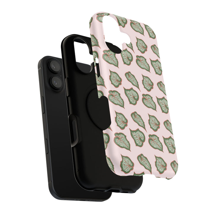 Begonia Pattern Phone Case – Dual Layer Protective Cover