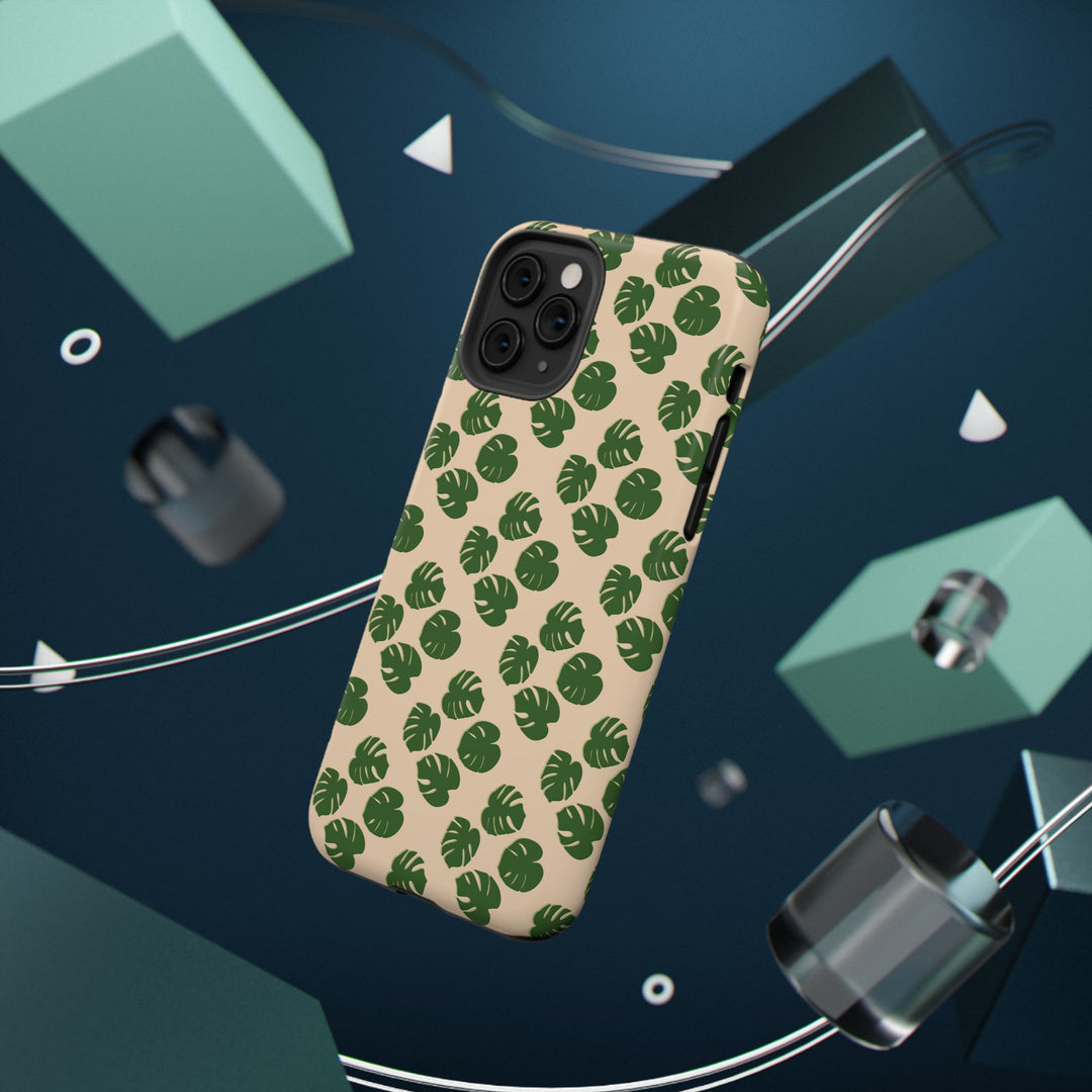 Monstera Pattern Phone Case – Dual Layer Protective Cover