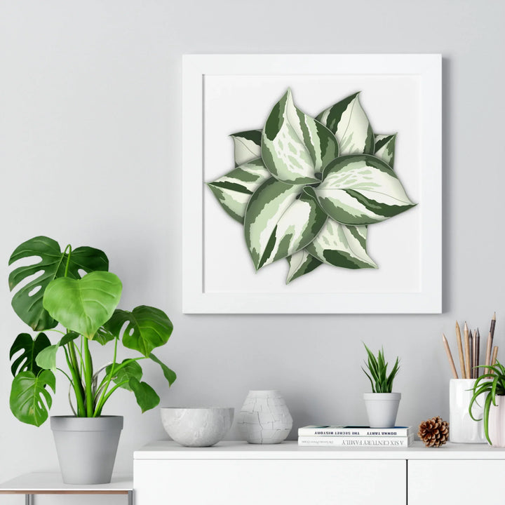 Manjula Pothos Print Framed Wall Art Botanical Poster With Heart Shaped Leaves Indoor Plant Decor