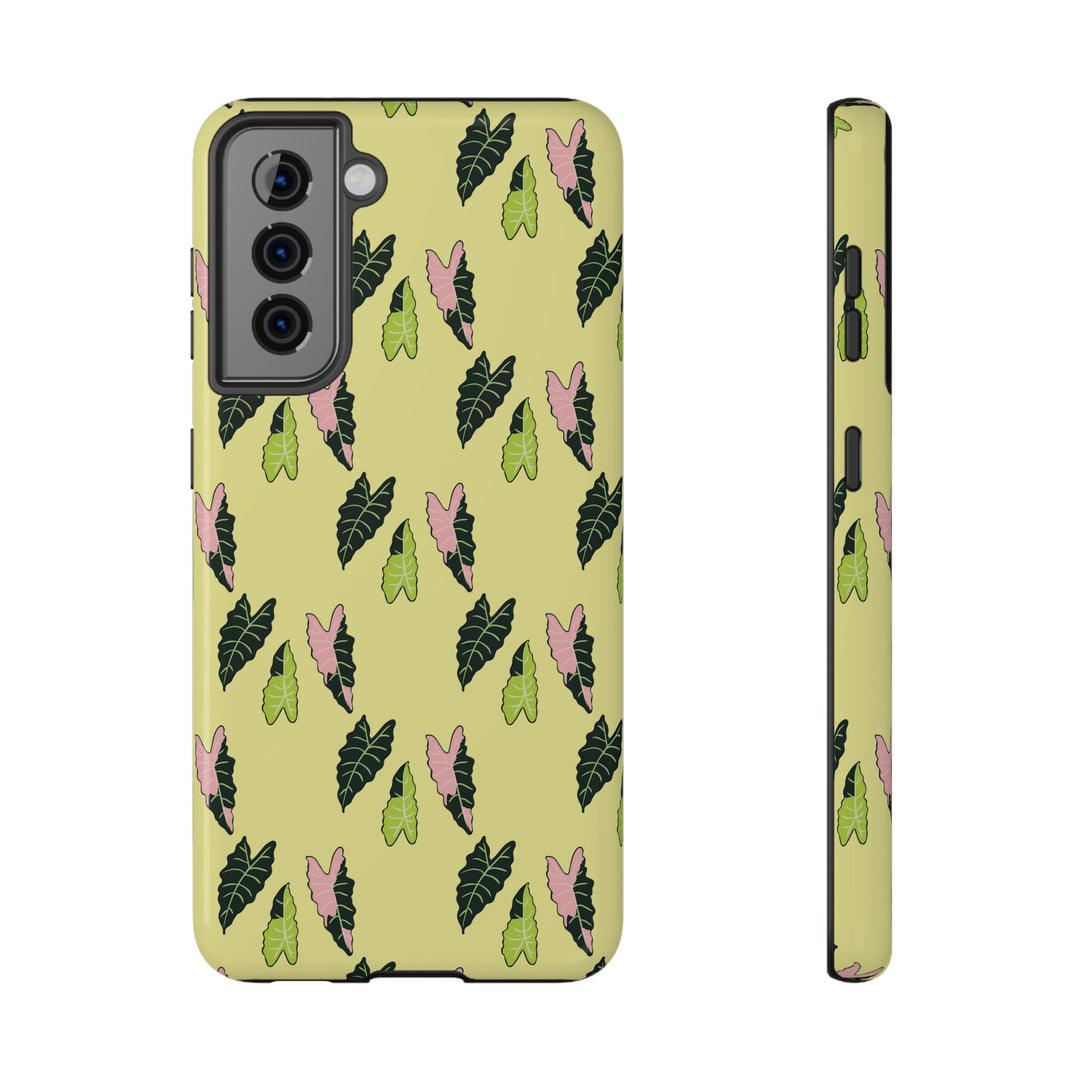 Alocasia Pattern Impact Resistant Phone Case Botanical Cover Full Wrap Print Wireless Charging