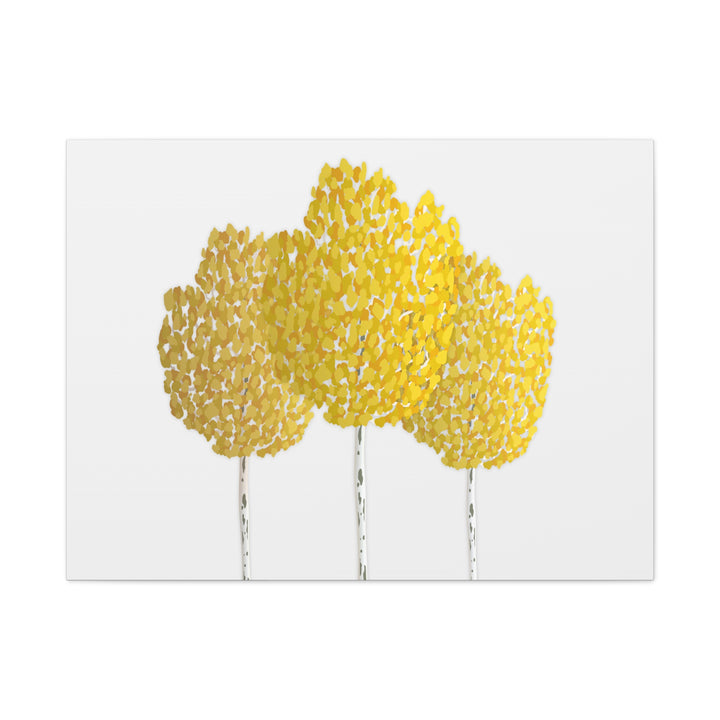 Fall Aspen Canvas Wall Art Print Quaking Aspen Yellow Fall Foliage on Durable Cotton Canvas