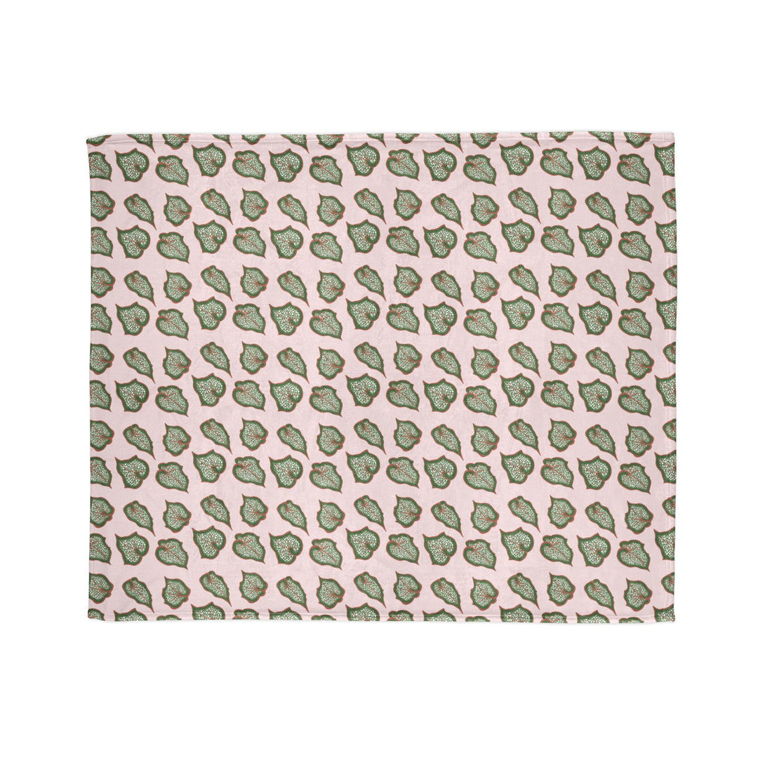 Begonia Pattern Cozy Fleece Throw Blanket by Printify