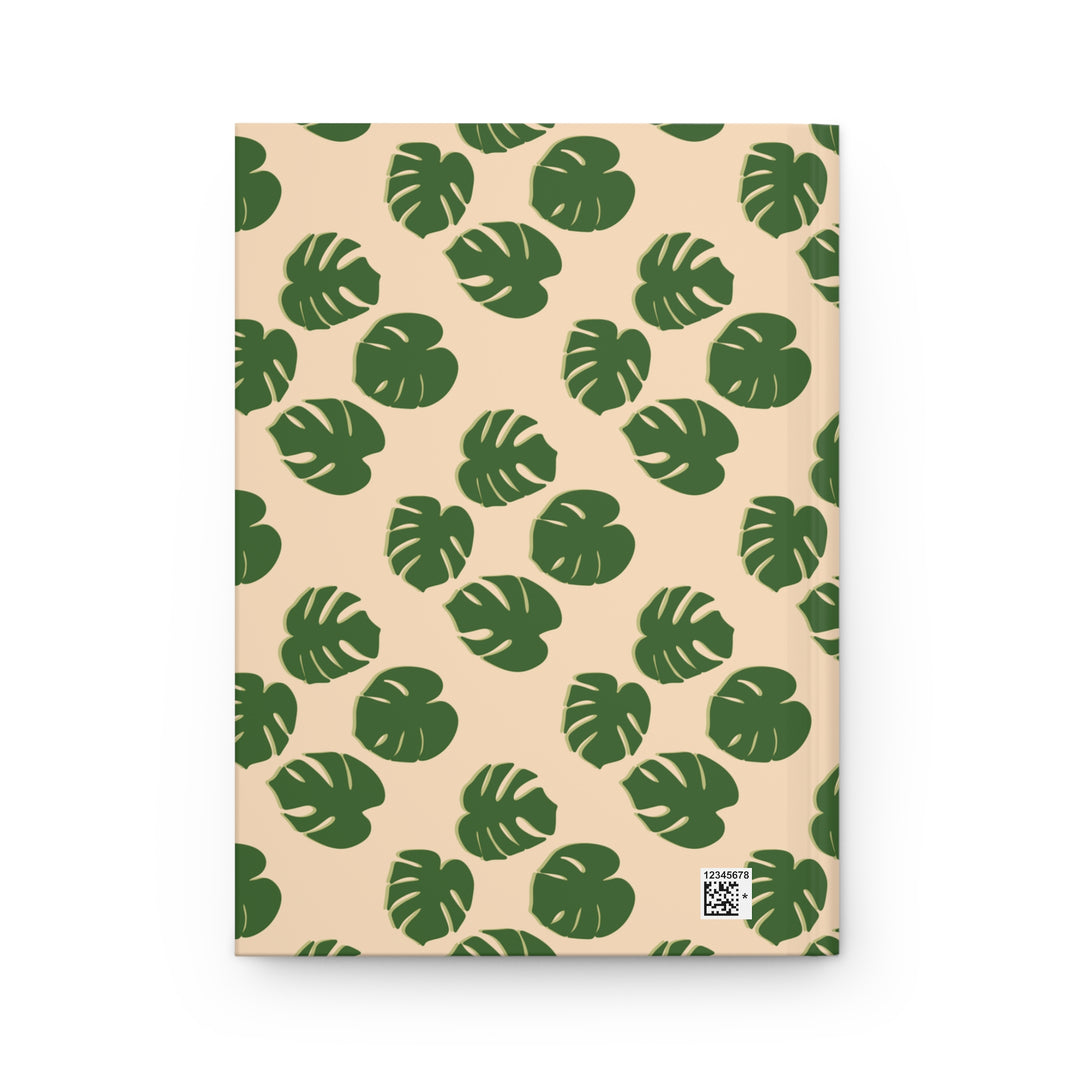 Monstera Pattern Hardcover Journal Women Plant Themed Gift Garden Notebook Matte Pastel Journal