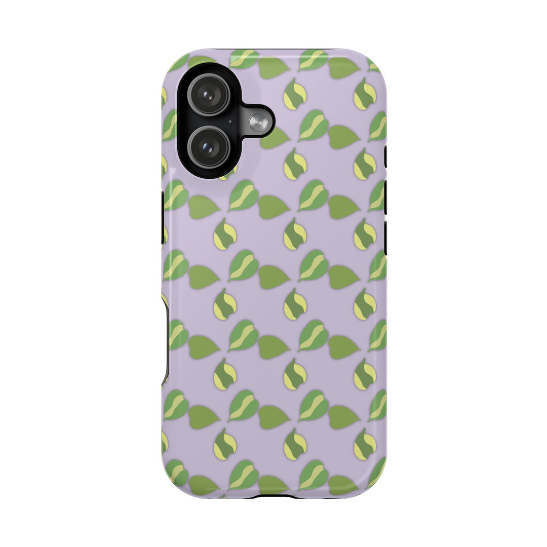 Hoya Kerrii Pattern Impact Resistant Phone Case Green Botanical Protective Cover Full Wrap Print
