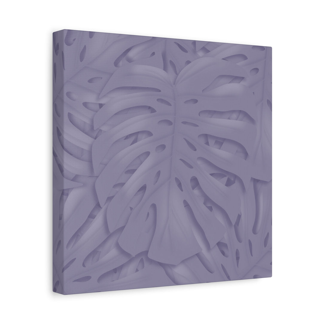 Violet Monstera Canvas Print Stretched Matte Wall Art for Bedroom and Living Room Decor