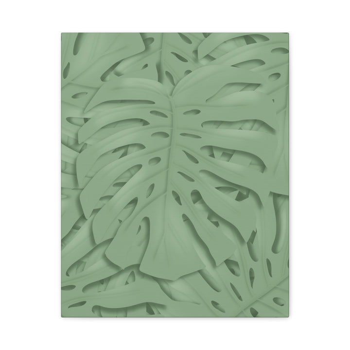 Monstera Canvas Art The Potted Pixel 24x36 Inches Matte Finish Wall Decor Botanical Green Leaf Print