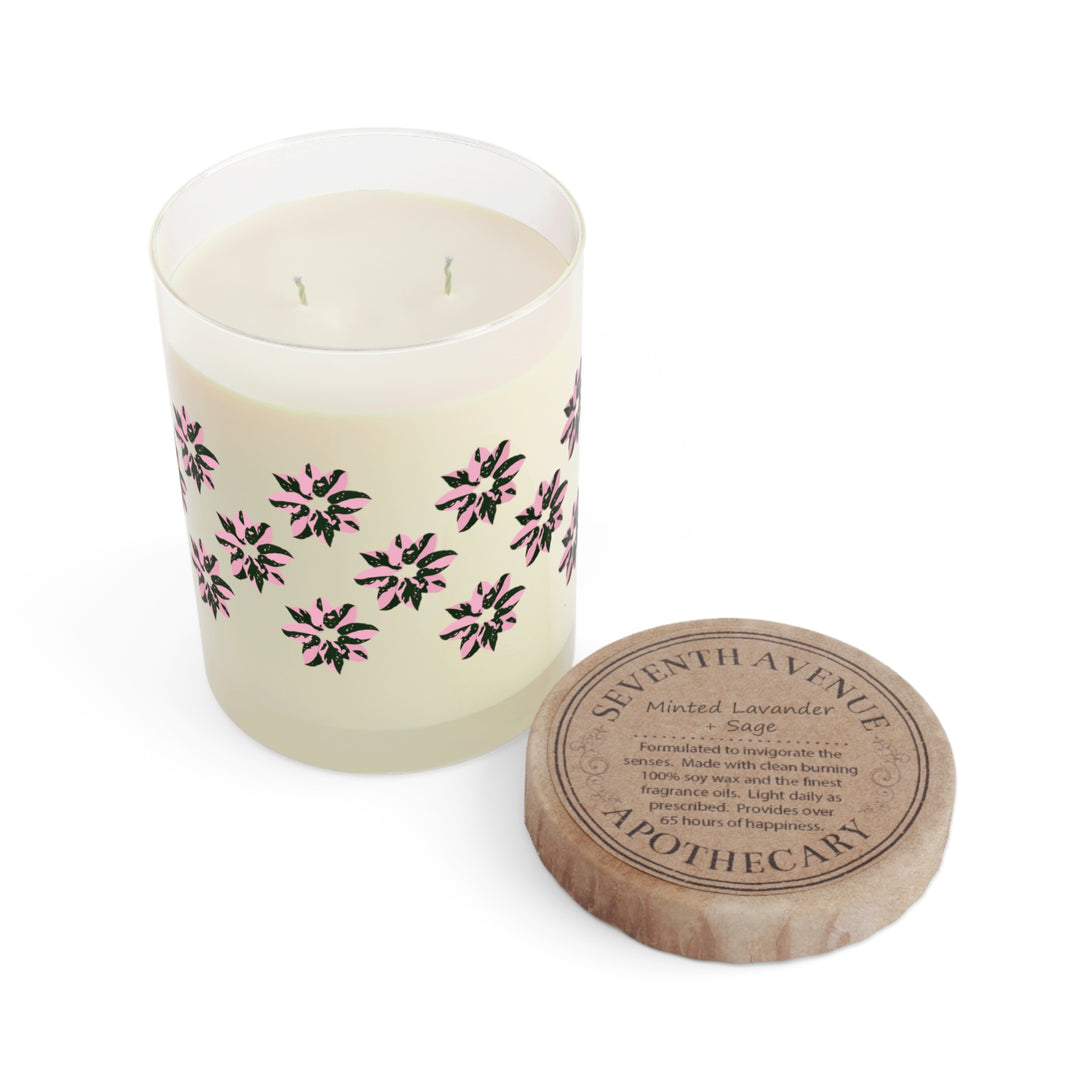 Pink Princess Philodendron Pattern Soy Candle 11 oz – Three Scent Options