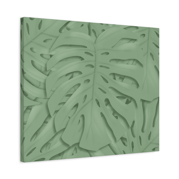 Monstera Canvas Art The Potted Pixel 24x36 Inches Matte Finish Wall Decor Botanical Green Leaf Print