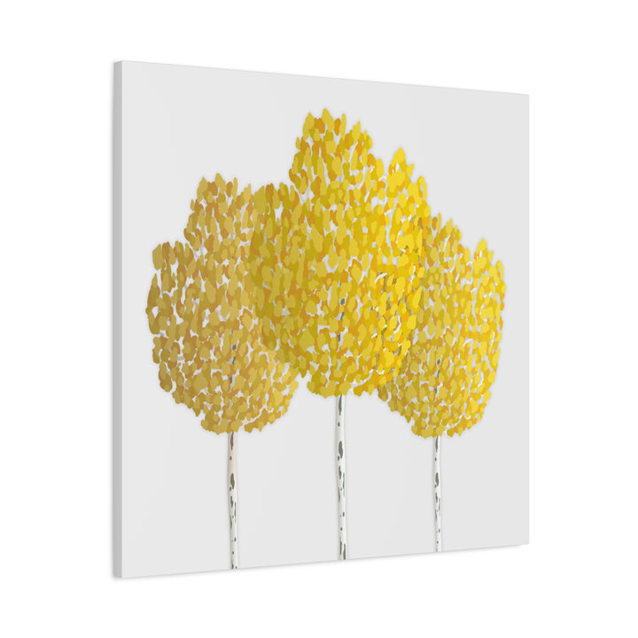 Fall Aspen Canvas Wall Art Print Quaking Aspen Yellow Fall Foliage on Durable Cotton Canvas