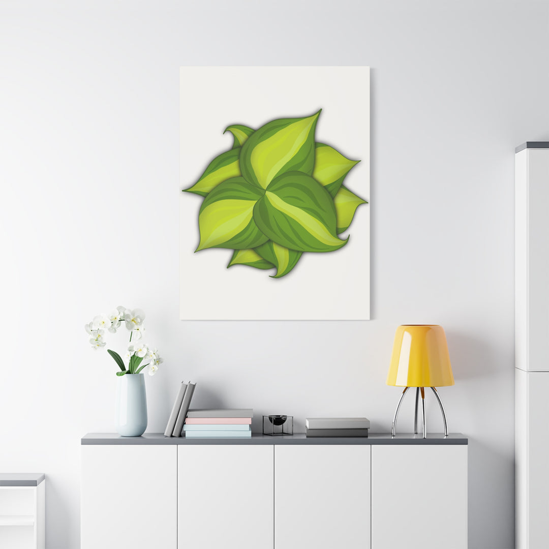 Philodendron Brasil Canvas Print Matte Stretched Canvas Indoor Plant Art For Modern Greenery Decor