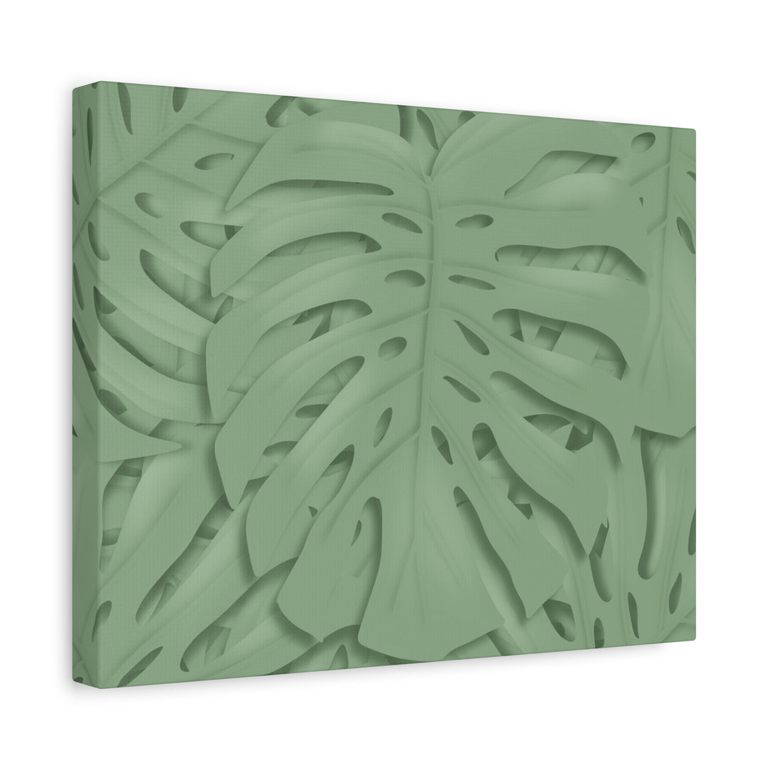Monstera Canvas Art The Potted Pixel 24x36 Inches Matte Finish Wall Decor Botanical Green Leaf Print